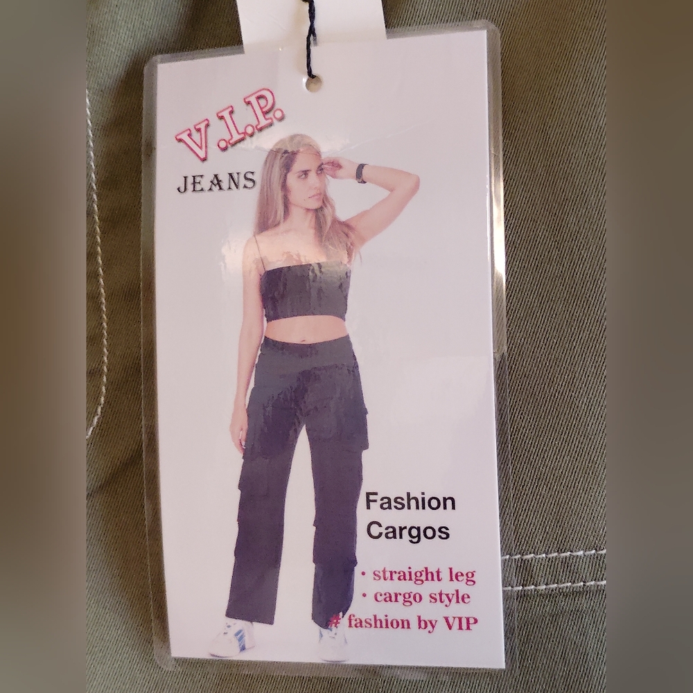 VIP Women's Green Cargo Jeans - Picture 3 of 5